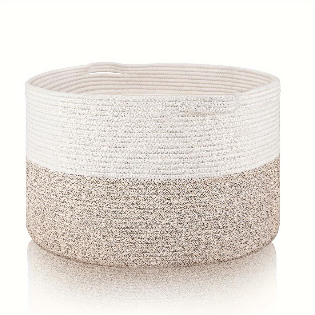 Großer Deckenkorb, gewebte Körbe für Decken, Überwürfe, Spielzeugkorb, Wäschekörbe, Aufbewahrungskorb für Handtücher, Windeln, Wäschekorb, Regalkörbe