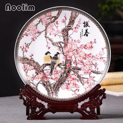 Ceramic Hanging Plate Hand-painted Decorative Plate Ornaments Living Room Home Decoration Crafts