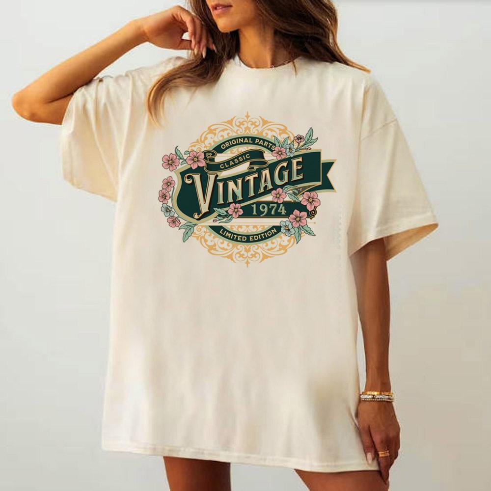 1974 t shirt weiblich Damen Bequem Vintage harajuku Pastell 2000er t shirt Gothic anime Retro Ästhetik Atmungsaktiv hip hop