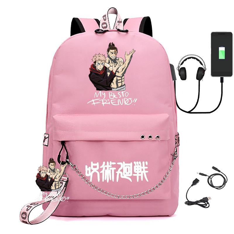 Animation Printing Peripheral Student School Bag Usb Computer Bag Outdoor Backpack 19inch
