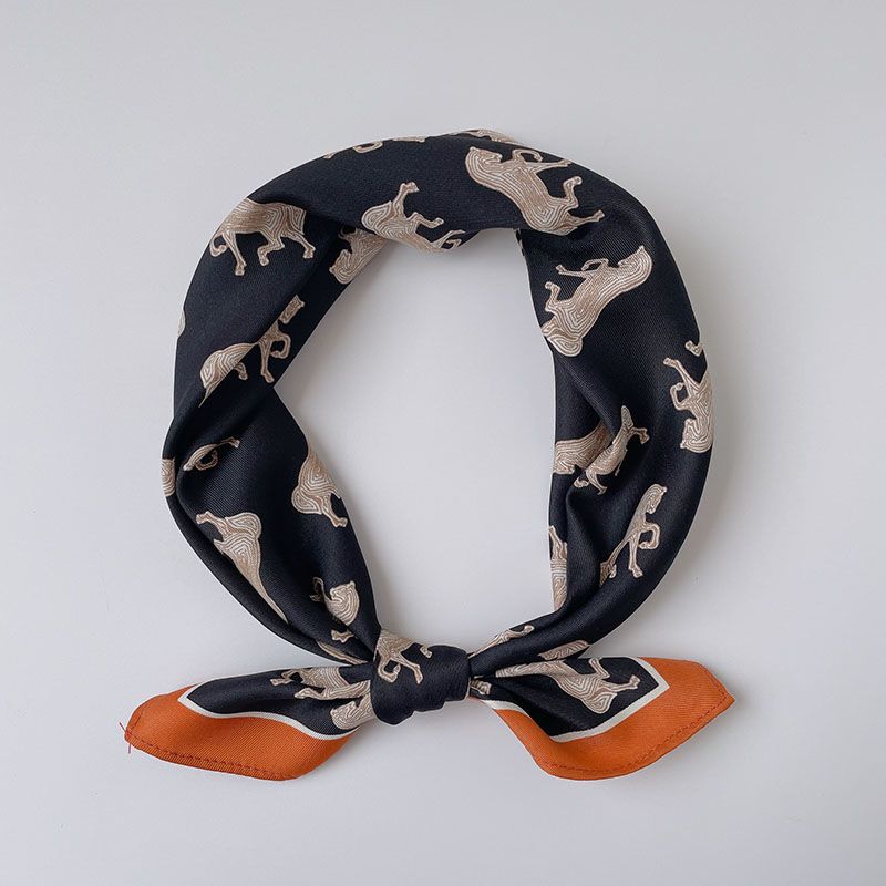 Премиальный шелковый твиловый платок | Яркий маленький квадратный платок для женщин Повседневный платок и стильный шейный платок 52*52cm