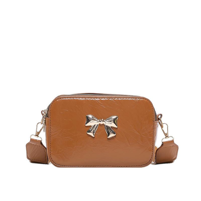 Chic Korean Style Small Square Bag For Women With Elegant Bow And Trendy Colors