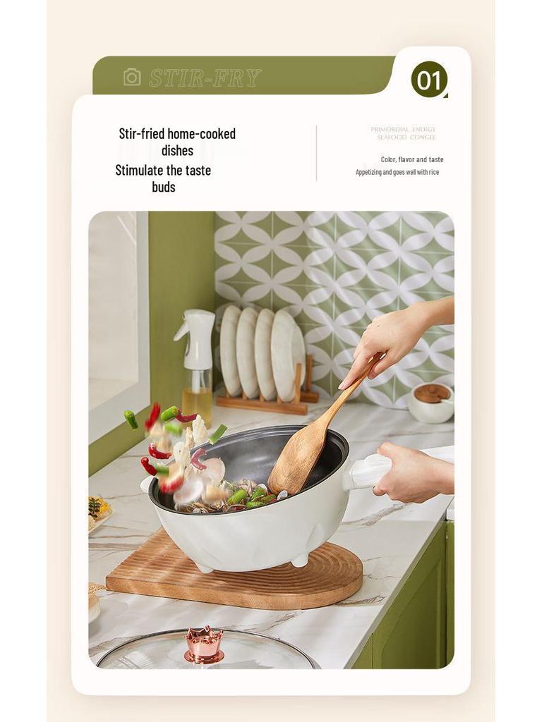 Wielofunkcyjna elektryczna patelnia: Użytek w akademiku i wynajmie do gotowania, gotowania na parze i gotowania