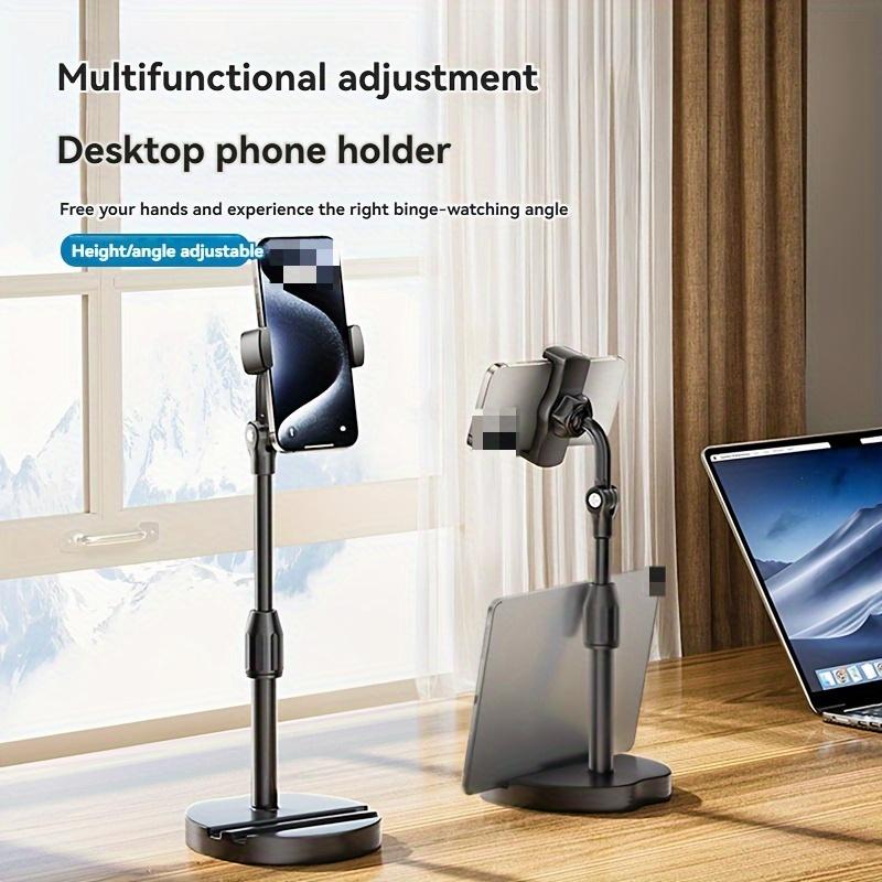 1pc  Adjustable Height Phone Stand, Dual Slot Multifunctional Live Streaming Stand, Waterproof Flexible Arm Desktop Stand