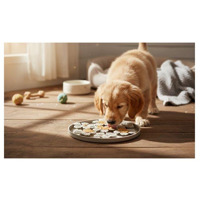 Tapis a lécher Fleur Rond 20 cm Taupe