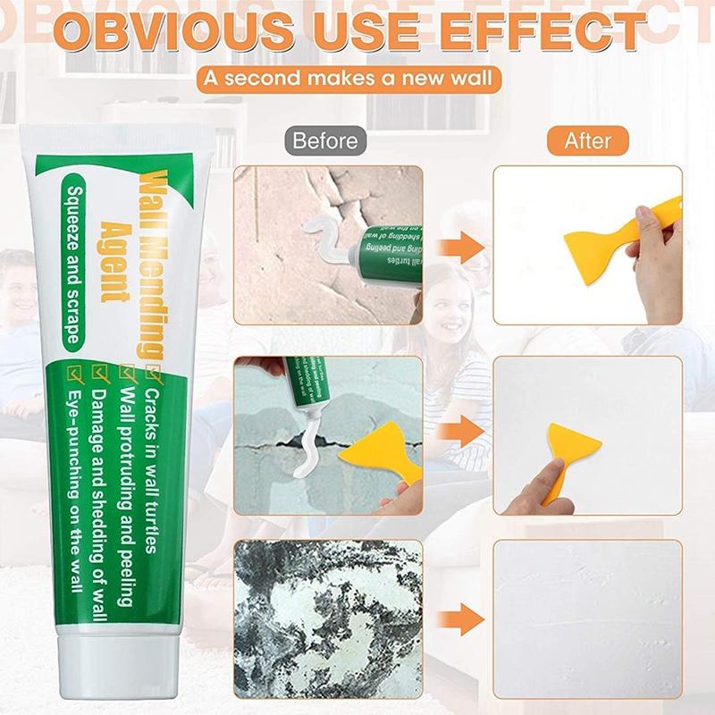 NEW-2 Pack Wall Mending Agent, Drywall Repair Kit With Wall Surface Repair Scraper And Tips,Adhesive Drywall Repair Putty