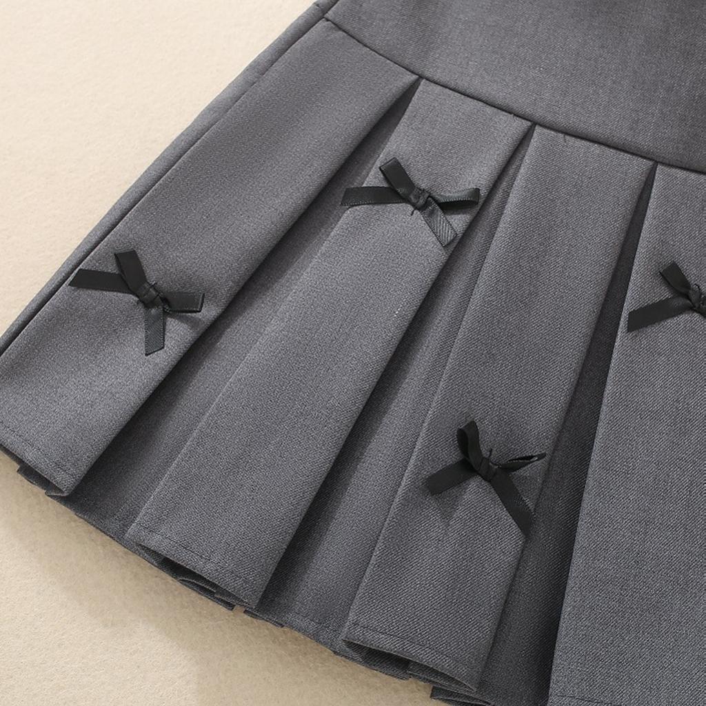 Girls' Pleated Skirt - Solid Color School Uniform Skirt