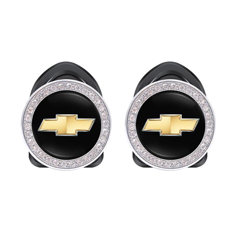 2Pcs Crystal Decoration Car Emblem Self Adhesive Mini Storage Hooks For Chevrolet Z71 Aveo Impala Lacetti Malibu Sail SS Cruze