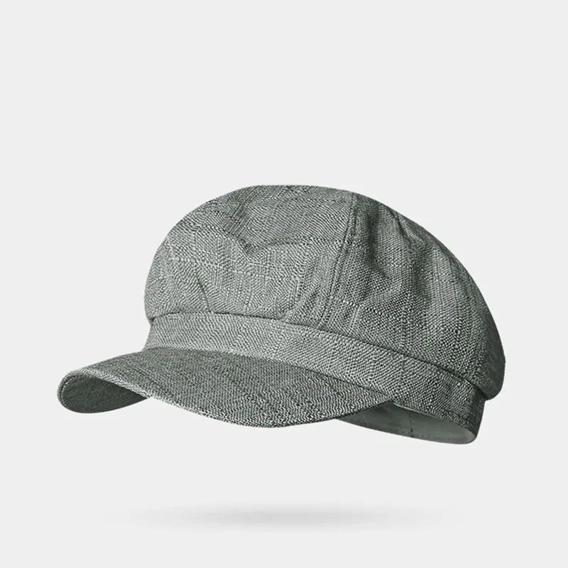 

Big Head Plus Size Japanese Vintage Octagonal Beret Hat for Men Lightweight Wool Blend Newsboy Painter Caps, Multi-Style Casual L 56-58cm серый