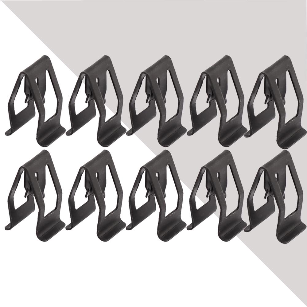 10Pcs Universal Car Front Console Dash Dashboard Auto Fender Body Door Panel Decorative Metal Retainer Black Rivet Fastener Clip чёрный