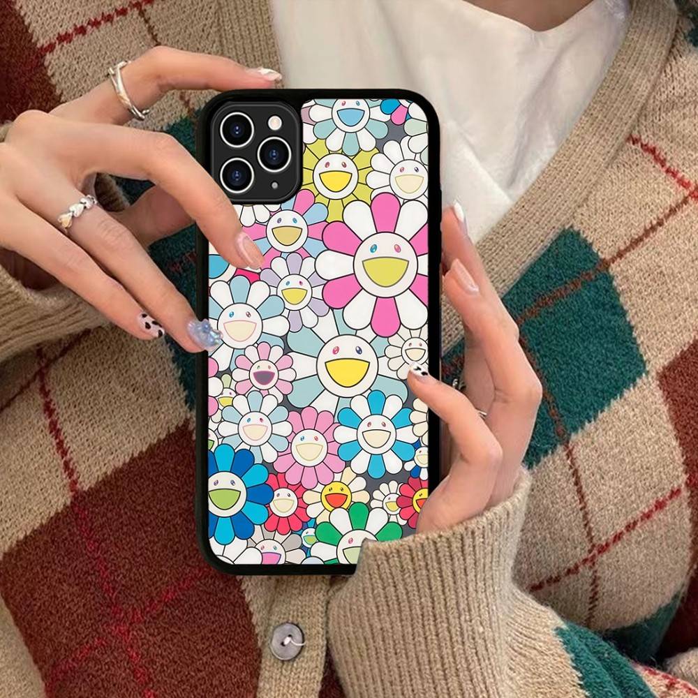T-Takashi M-Murakami For IPhone 17 16 15 14 13 12 11 Pro Max Plus Shockproof PC+TPU Phone Back Cover