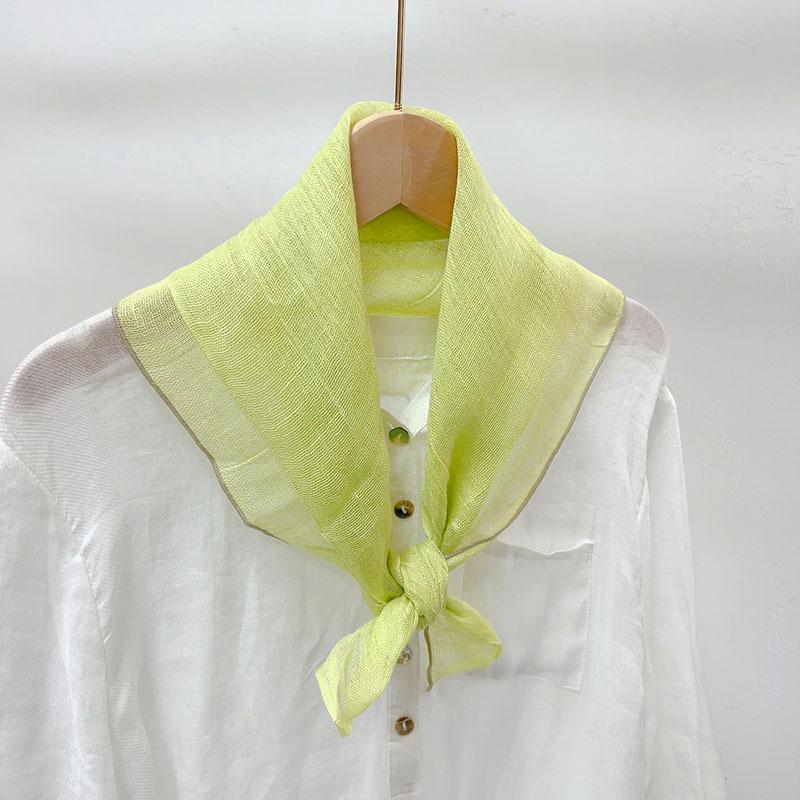 

Spring/Autumn Versatile Solid Linen Small Square Scarf Thin Breathable Women Summer Neck Small Scarf and Scarves Accessories 58x60cm