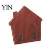 Heavy Duty Key Hanger for Wall Wood House Shape Storage Hook, Strong Traceless Adhesive Decorative Coat Hooks American Style Home Entryway Load