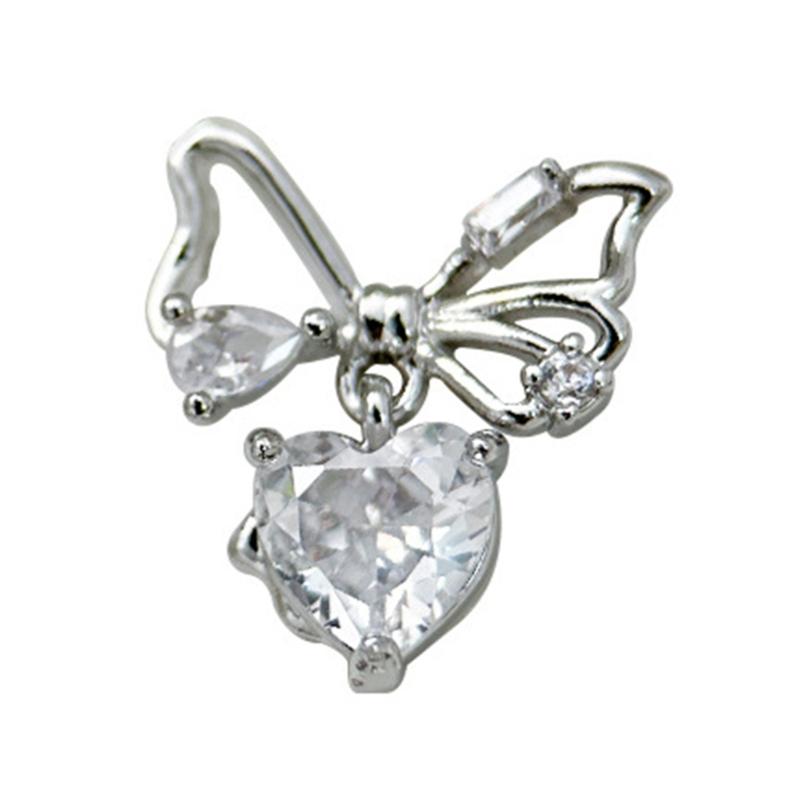 Ribbon Bowknot Nail Art Charms 3D Bow Nail Rhinestones Charm Silver Bowknot Nail Charms Nail Art Decor for Acrylic Nails