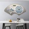 Perpetual Calendar Electronic Clock Wall Clock Living Room Fan Dining Room Decorative Painting Calendar Clock Hanging Picture