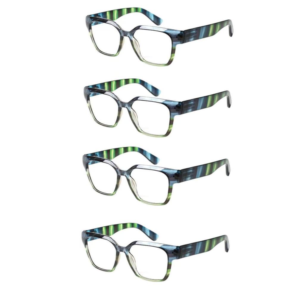 TUREZING Reading Glasses For Men Women HD Lenses Spring Hinge Square Wood Grain Presbyopic Eyewear Lightweight Comfortable