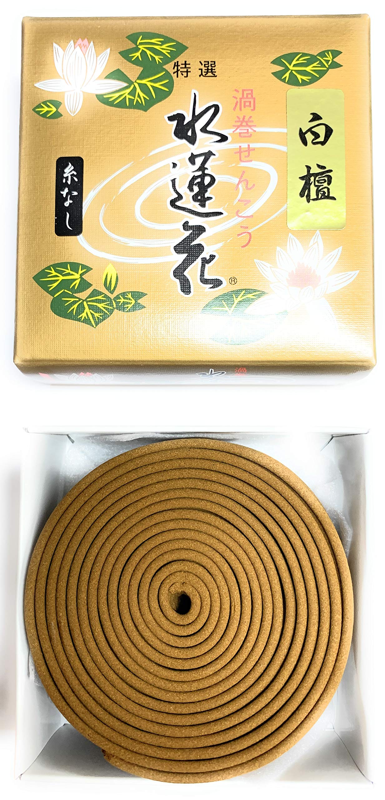 

Awaji Baikundo Safety Threadless Sandalwood Water Lotus Spiral Incense Natural Natural Approximately 12 14 7 Days Sticks, Fragrance, Sandalwood,