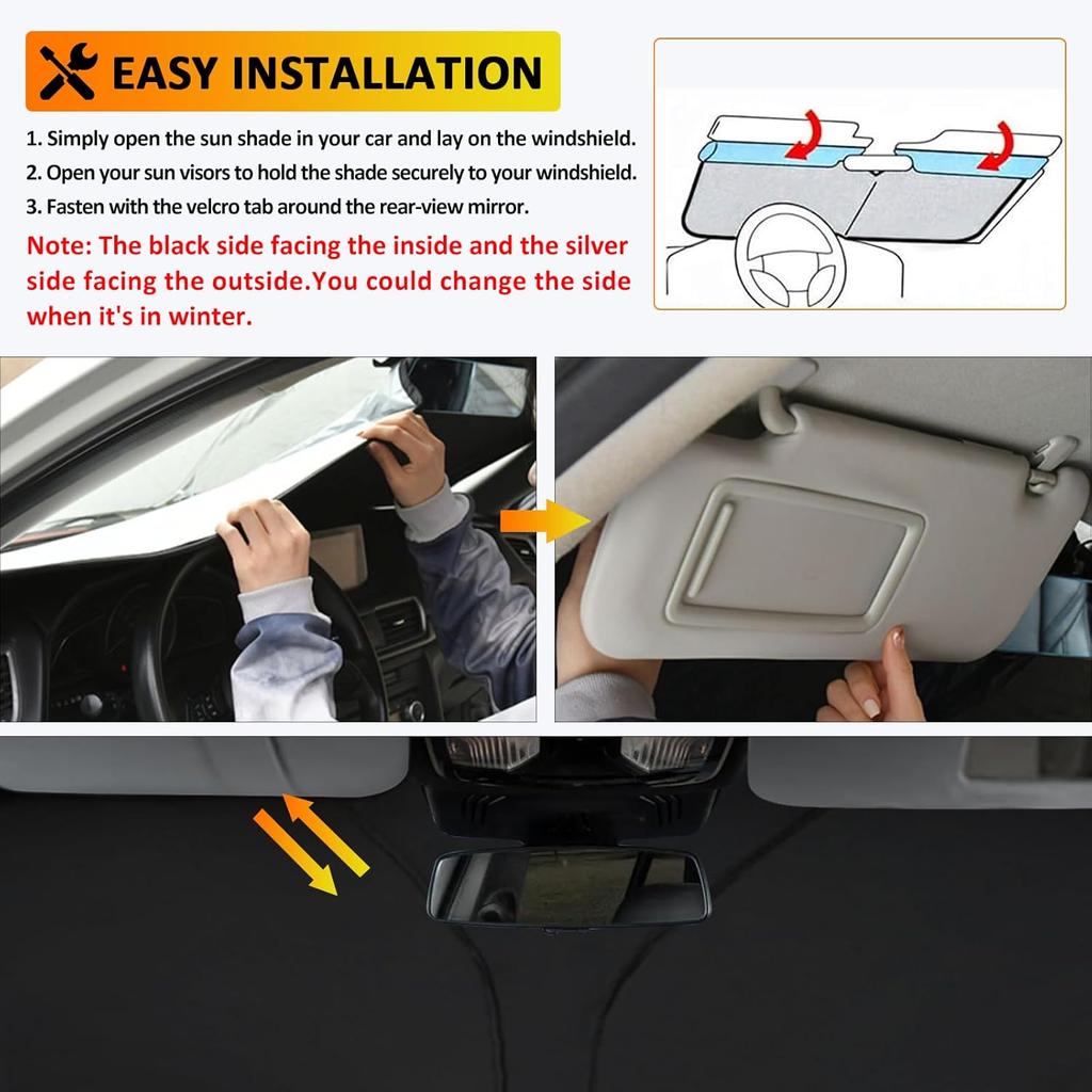D-Lumina Windshield Sun Shade For -2025 BMW X5, Foldable Window Sunshade Block UV Rays Front Sun Visor Protector Interior Accessories