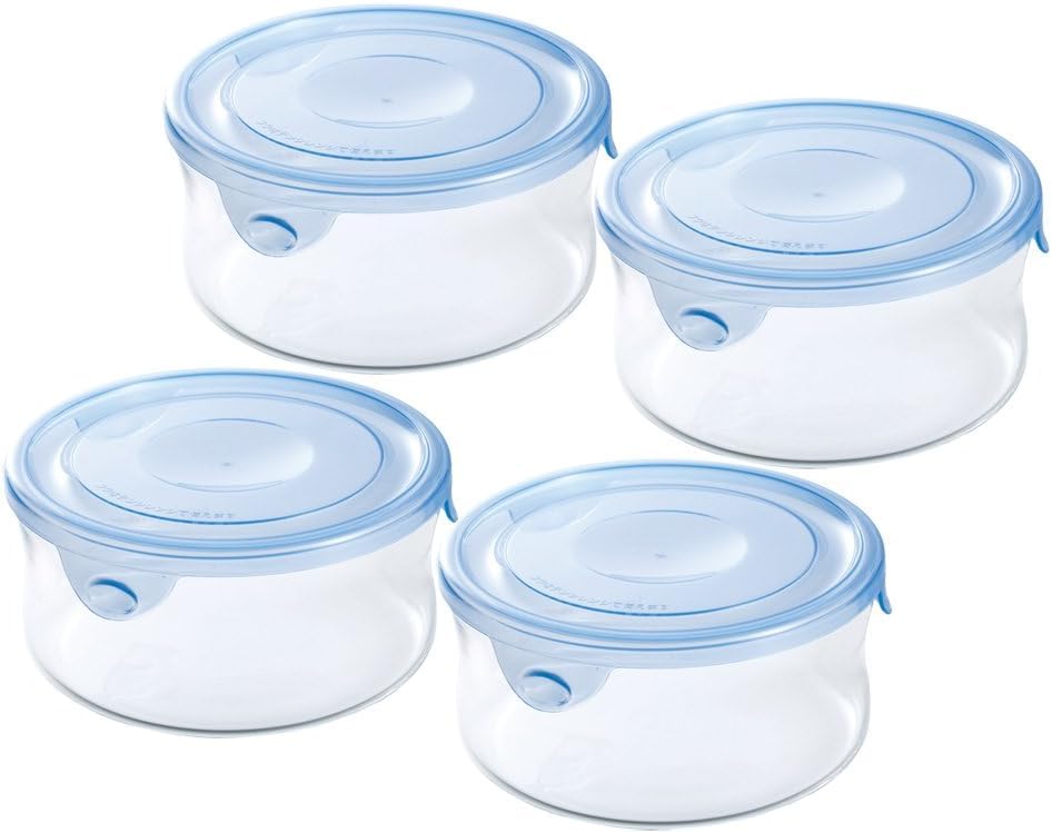 

стеклянный контейнер для хранения аква набор 1 шт. KBT7401BLN Жаростойкий контейнер, синий, круглый, маленький, 380 мл, 4, рис, сервировка, & ассортимент, синий