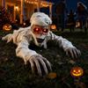 Mummia Animata Strisciante Attivata dal Suono Con Occhi Rossi Luminosi Halloween Voce Scheletro Oggetto di Scena Scavatori da Terra Nella Bara Statua Luminosa Spaventosa Reepy