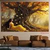Enchanted Forest Tapestry, Autumn Fairy Background Cloth, Home Deco