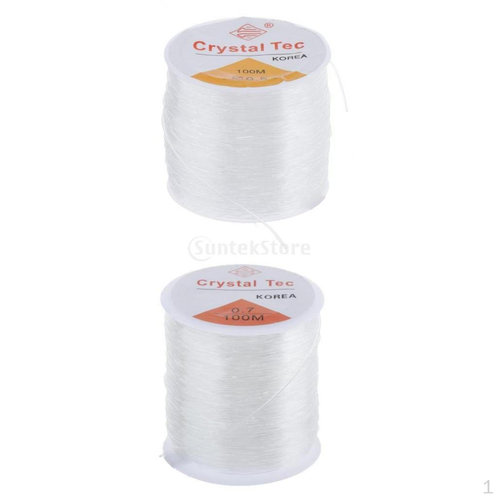 

2 рулона прозрачной эластичной нити для изготовления ювелирных изделий, шнуровых аксессуаров,