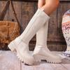 Fashion Thick Bottom Vintage Brown Knee High Boots Women 2025 Winter Chunky Platform High Heel Riding Boots Classic Black Long Booties