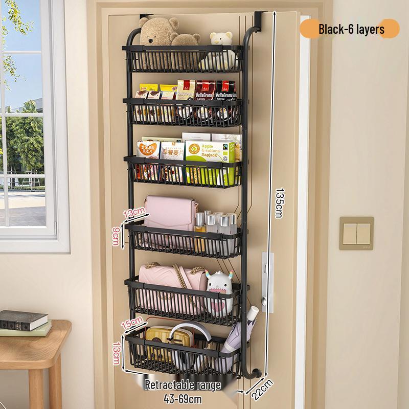 No-Drill Door Hanging Basket Organizer - Multi-Layer Storage Rack for Bathroom