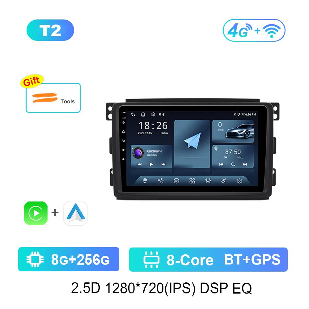 HD Screen Android Car Radio Multimedia Video Player for Smart Fortwo 451 2005 - 2010 GPS Navi 4G WiFi Bluetooth DSP Stereo