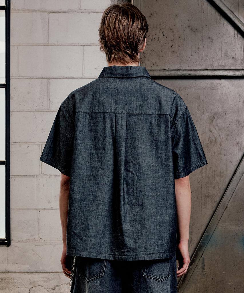 PLAC Short Sleeve Denim Shirt L14 One Black