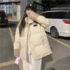 Down Cotton Clothes Women's Winter New Loose Design Pu Splicing Oxford Thickened Cotton Coat Ins