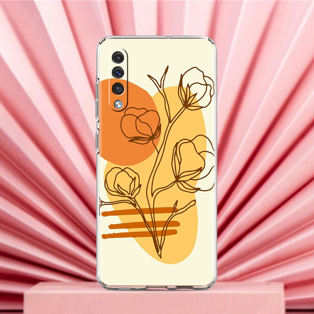Phone Case For Samsung A56 A36 A26 A24 A16 A14 A12 A32 A50 A70 A20E A22 A40 A34 A54 A42 A52 5G A04s A06 Cover One Line Art