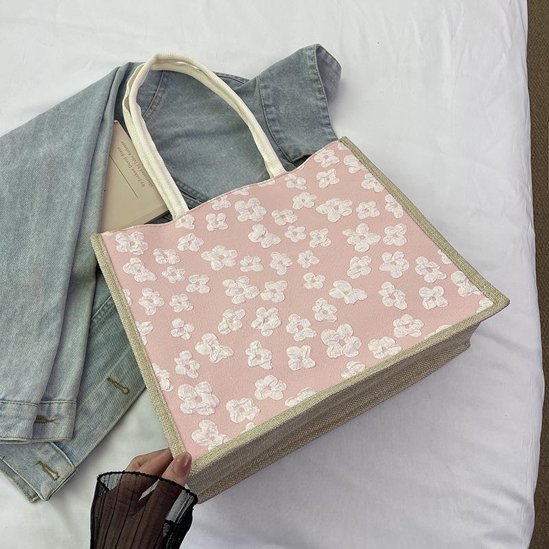 

Простая и модная большая сумка-тоут, однотонная повседневная сумка для переноски и сумка через плечо розовый