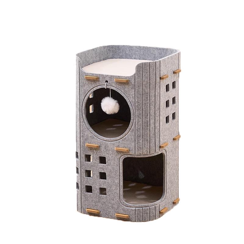 Cat Tree: Multi-layer Nest & Enclosed Bed - Durable, Scratch-Resistant, All-Season, Multi-Cat Home