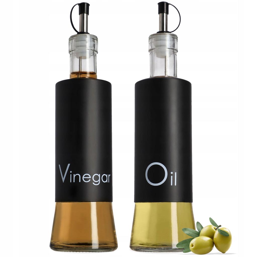KADAX Butelka Na Ocet Oliwę 2x 320ml Z Dozownikiem Szklana Butelki Zestaw