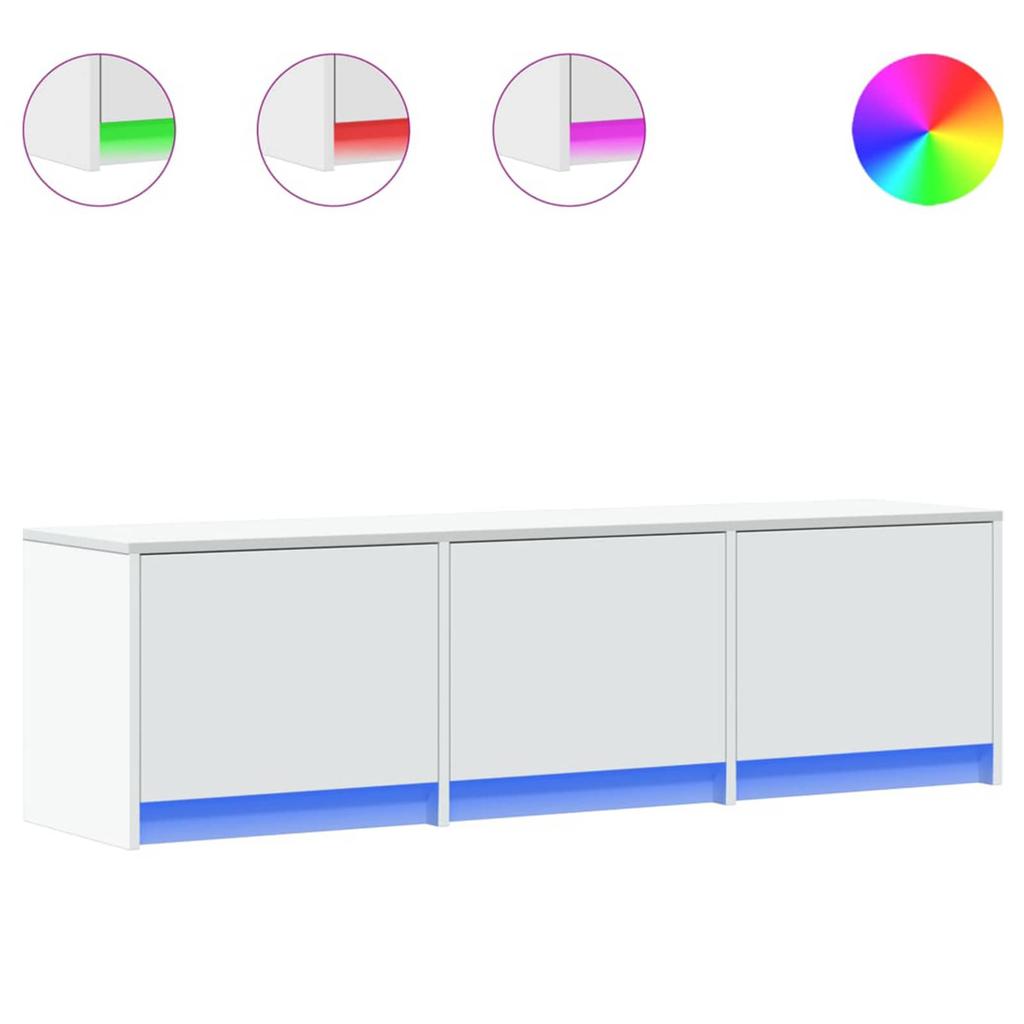 TV Cabinet with LED Lighting White 140 x 34 x 40 cm Engineered Wood