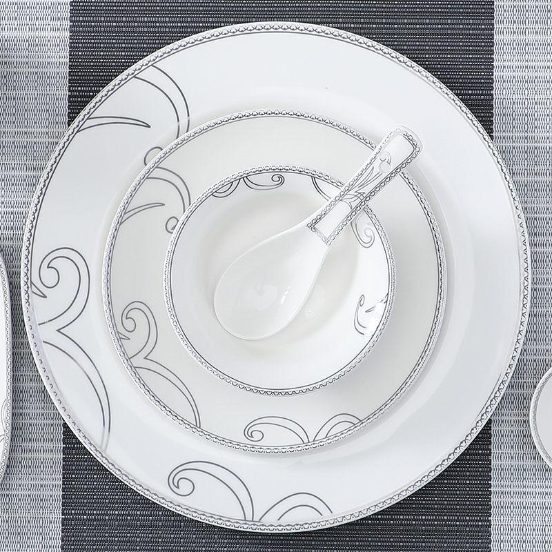 ZISIZ European Style Ceramic Dinner Plate Set