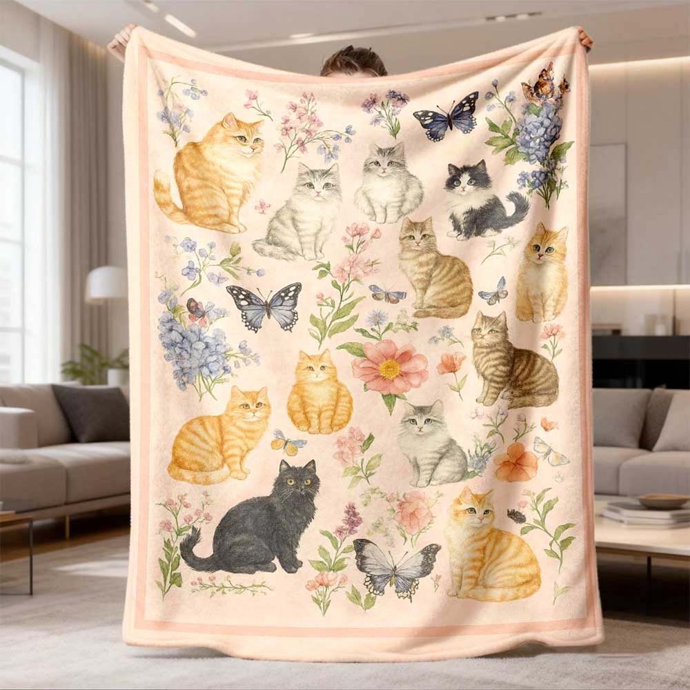 1pc Cute Cartoon Cow Print Flannel Blanket Soft Warm Cozy Throw Blanket For Bedroom Living Room Home Decor