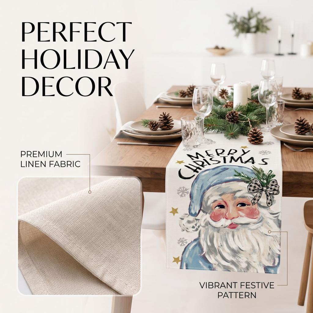 Christmas Table Runner Holiday Home Decor Long Dining Table Cover Cloth for Festive Dining