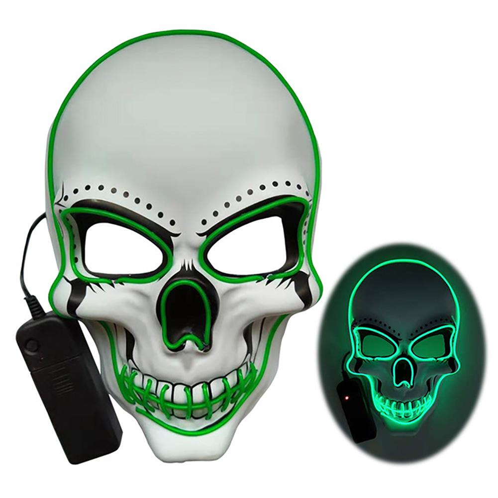 1 Stück Totenkopf LED Maske Maskerade Masken Neon Maske Licht Leuchten im Dunkeln Mascara Horror Maske Leuchtende Maske Halloween Party Maske