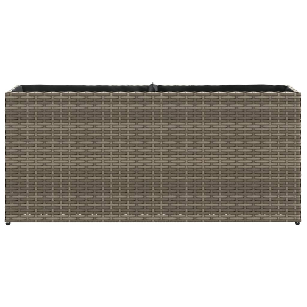 Vidaxl Garden Planter With 2 Inserts, Grey, 90X20X40 Cm, Pe Rattan