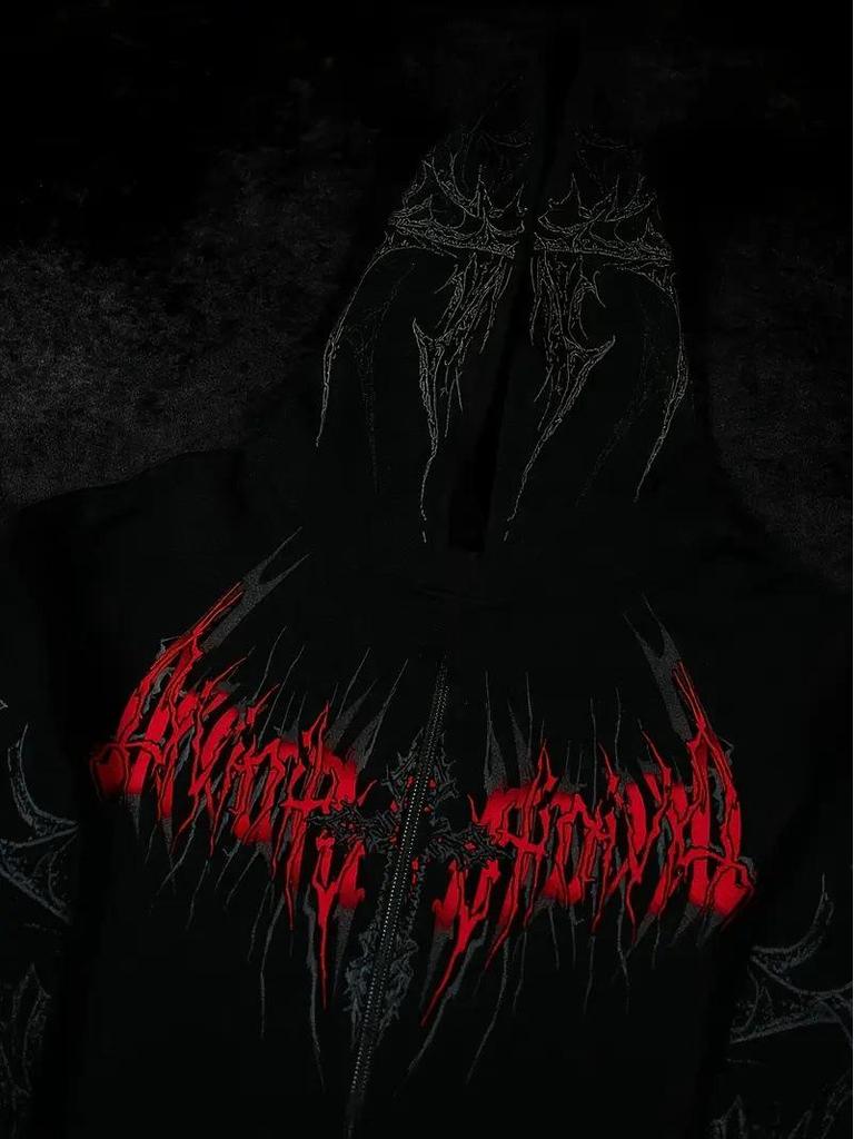 Divine Breath Zipper Hoodie: Men's Dark Style Fitness Sweatshirt