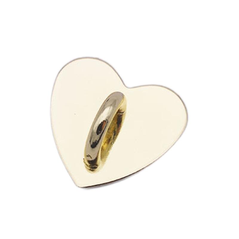 Diy Metal Flatback Heart Sticking Hooks Accessories for Jewelry Making Gold Silver Phone for Case Charms Connecting Clas