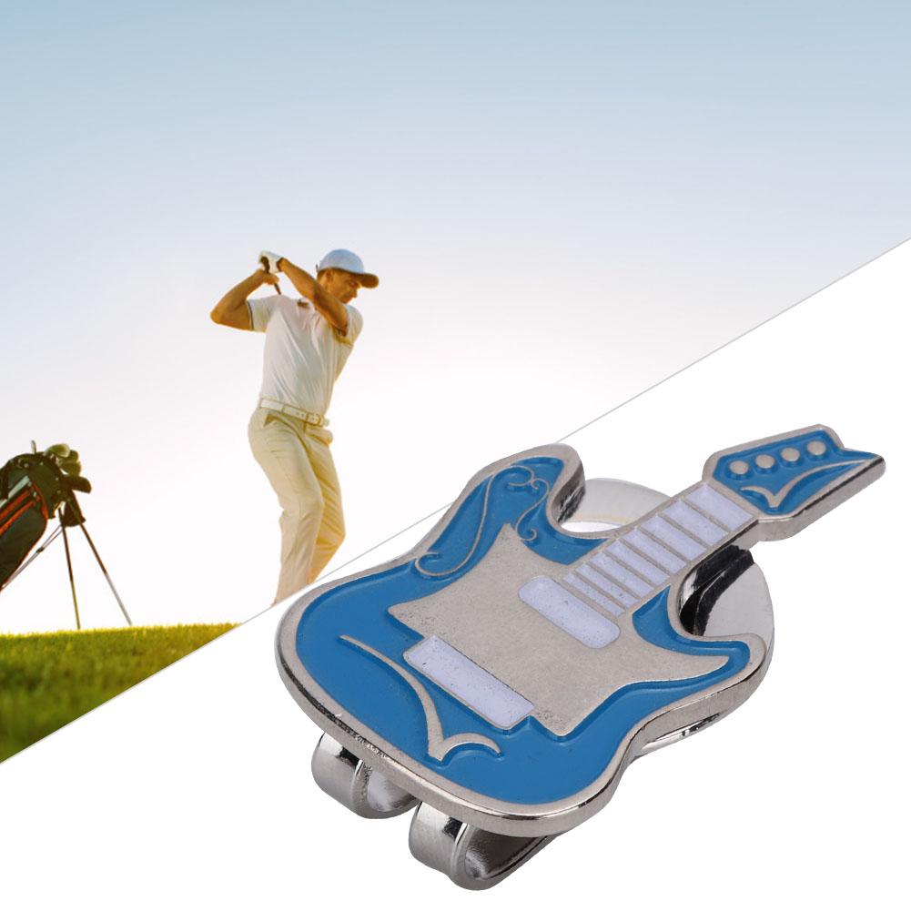 Metal Magnetic Golf Cap Hat Visor Clip Ball Marker Accessory (Blue Guitar)