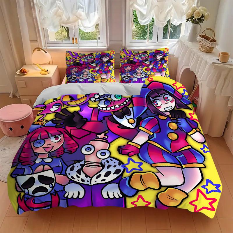 3Pcs Colorful Cartoon Characters Bedding Sets For All Sizes New 3D Printed Bed Cover Comforter Duvet Cover Pillowcase Bedroom Decoration