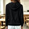 Women's Casual Long Sleeve Hooded Loose Fit Color Top