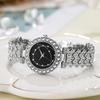 Luxury Women Bracelet Watch Round Dial Quartz Analog Watch Sparkling Rhinestone Elegant Wristwatch for Daily Wear Party Office