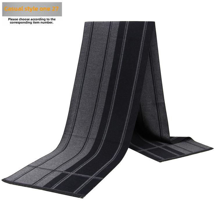 Men's Autumn & Winter Plaid Imitation Cashmere Scarf - Warm & Thick Custom Design