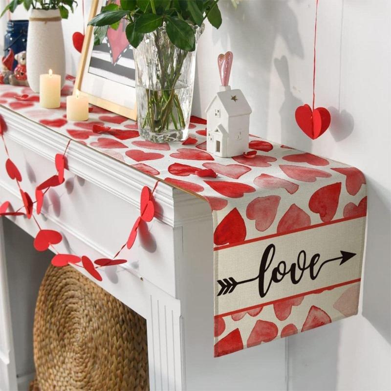 Exquisite Valentine's Day Table Cloth Tablecloth Valentine's Day Celebration Dinner Decoration Perfect for Daily Use