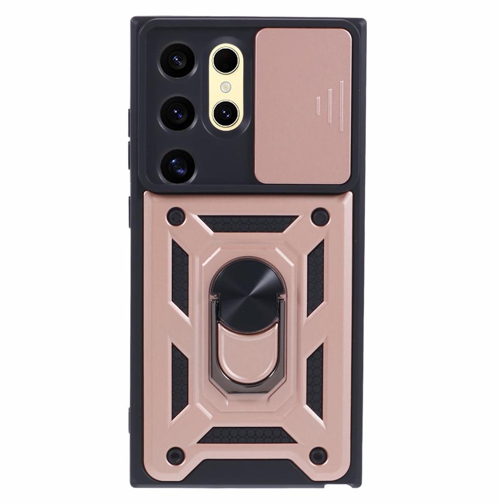 For Samsung Galaxy S24 Ultra Case Kickstand Phone Cover with Slide Lens Protection